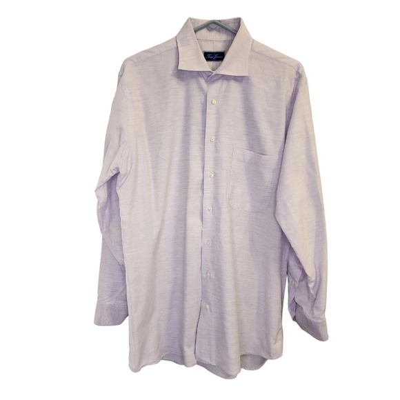 Tom James Button Down Dress Shirt Light Purple 16.5" Collar - Picture 1 of 7